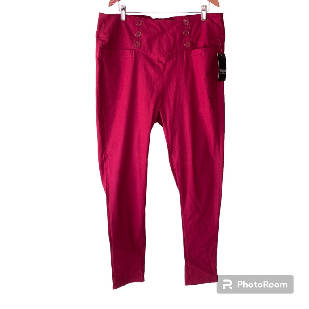 Rouge collection high waisted pants wine 1X